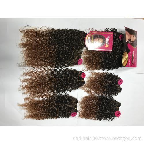 Hot sale Adorable synthetic hair extensions quattro bebe curl 4pcs,small curly heat resistant fiber synthetic hair packing